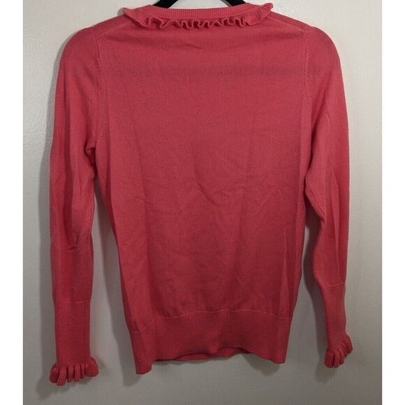 Boden Sweater Bernadette Wool Blend Ruffle Knit Pullover Lightweight US Size 4 - Picture 2 of 8